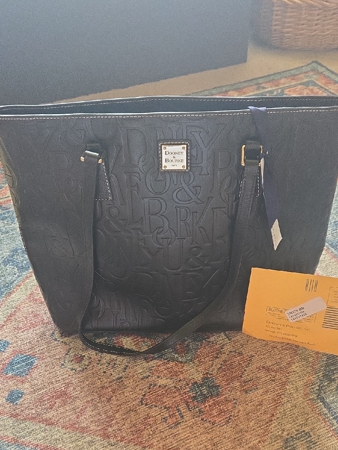 Dooney & Bourke Black Embossed Tote Bag